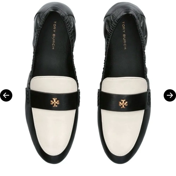 Tory Burch Shoes - Tory Burch Black and Cream Leather ballet Loafers shoes size 10